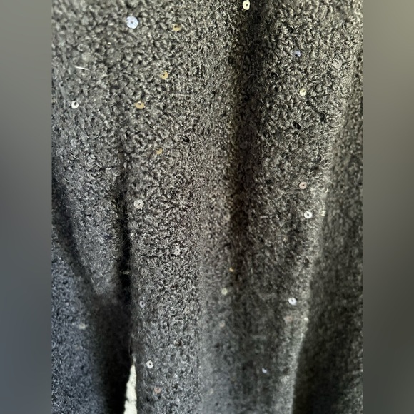 🔥Zara | Women’s black wool blend open front cardigan, black sequin detailing, S - Picture 6 of 7